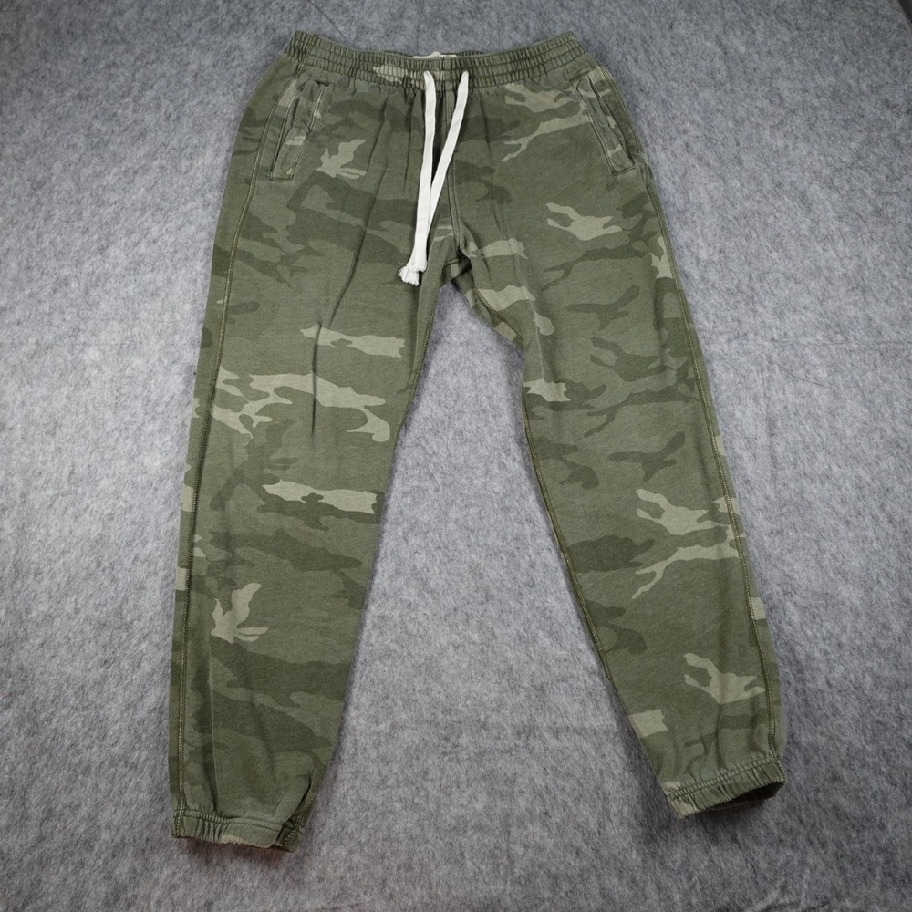 Abercrombie Fitch Pant Mens Medium Green Camo Drawstring Fleece Jogger Camo Y2K